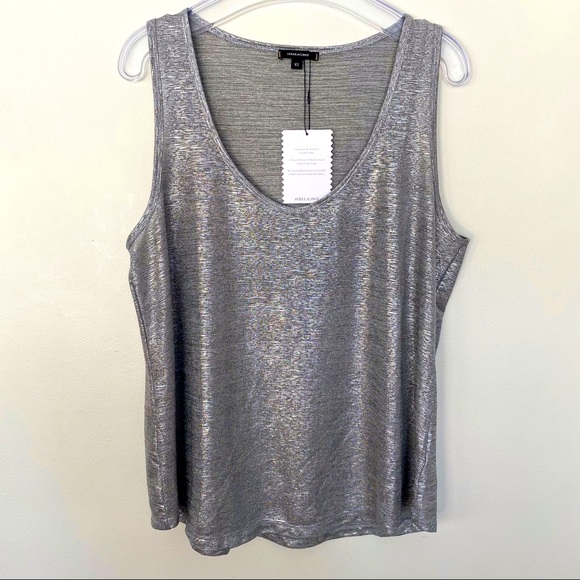 Stella & Dot Tops - 2/$50 Stella & Dot, Metallic Silver tank, Size XS